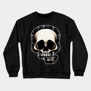 Gray Plaid Skull Crewneck Sweatshirt